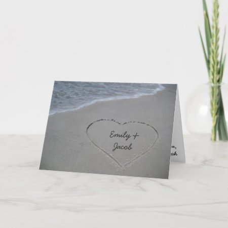 Heart In The Sand Beach Happy Anniversary Card