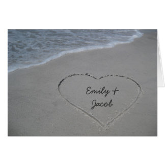 Heart in the Sand Beach Happy Anniversary Card