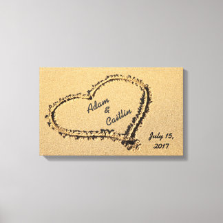 Heart in the Sand Canvas Art Print