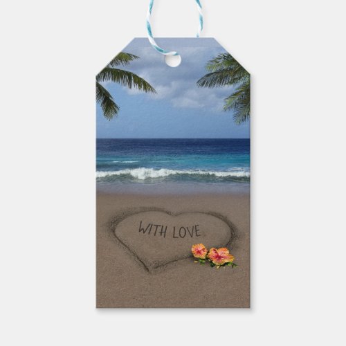 Heart in the Sand customizable Gift Tags