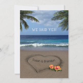 Heart in the Sand (customizable) Wedding Announcement