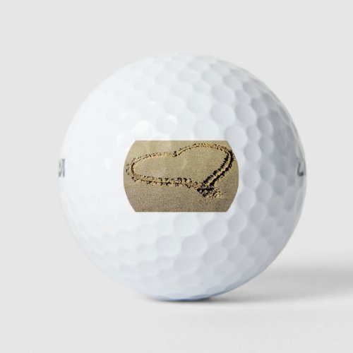 HEART IN THE SAND GOLF BALL