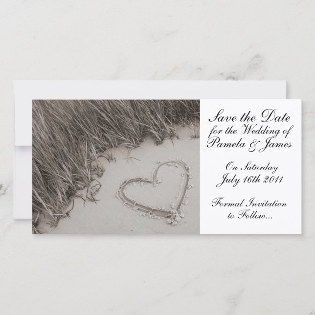 Heart in the Sand Save the Date (Front)