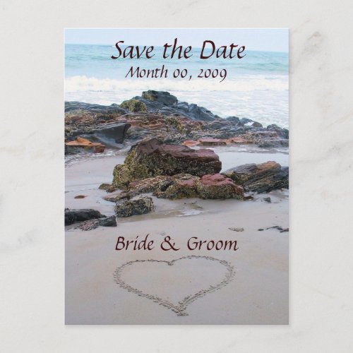 Heart in the Sand Save the Date Postcards