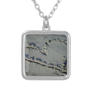 Heart In The Sand Silver Plated Necklace