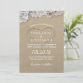 Heart in the Sand Summer Beach Wedding Invitation (Standing Front)