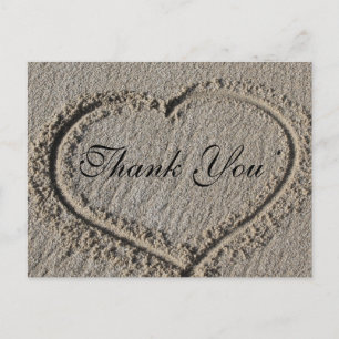 Heart in the Sand Thank you Postcard