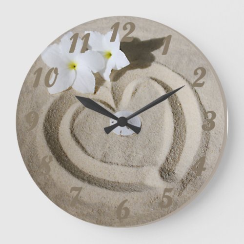Heart in the Sand Wall Clock