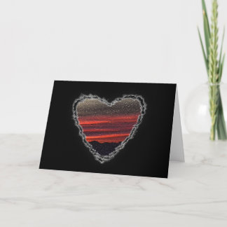 Heart in the Sunset Clouds Valentine Love Holiday Card