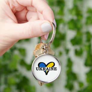 Heart in Ukrainian flag colors. Ukraine Keychain