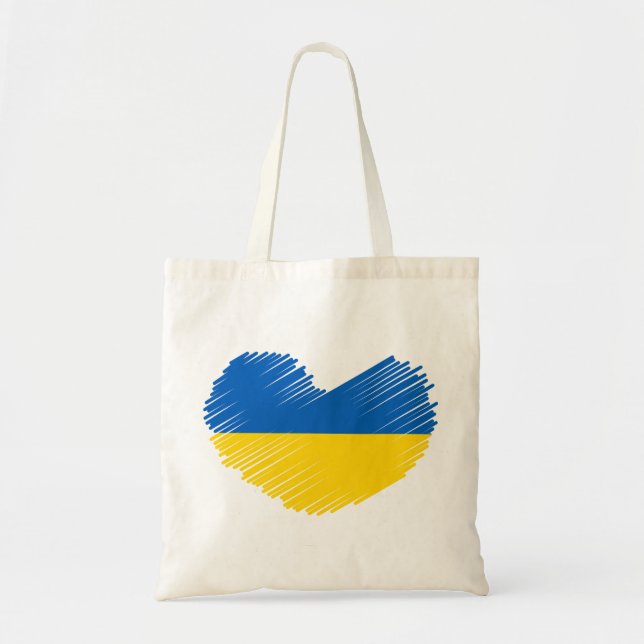 Heart in Ukrainian flag colors. Ukraine tote bag (Front)