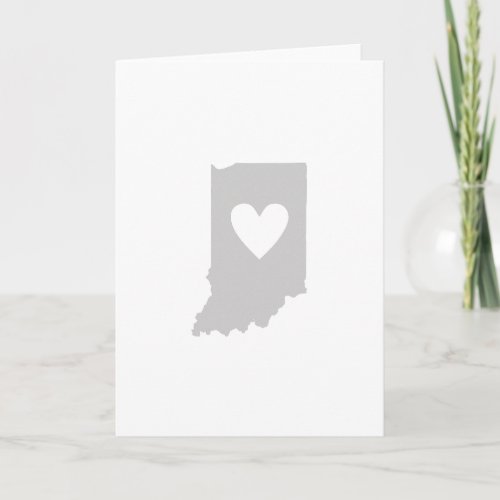 Heart Indiana Hoosier State Map Shaped Greeting Card