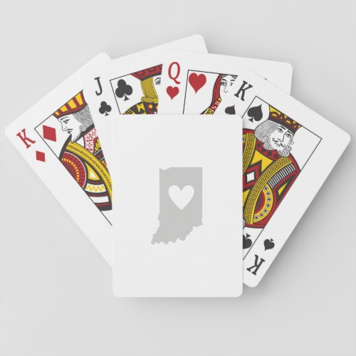 Heart Indiana state silhouette Poker Cards