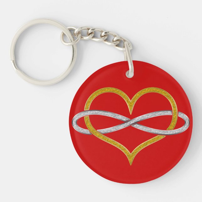 Heart Infinity Gold Silver Keychain (Front)