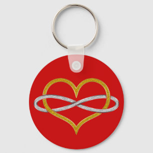 Heart Infinity Gold Silver Keychain