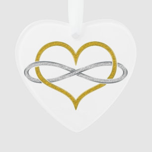 Heart Infinity Gold Silver Ornament