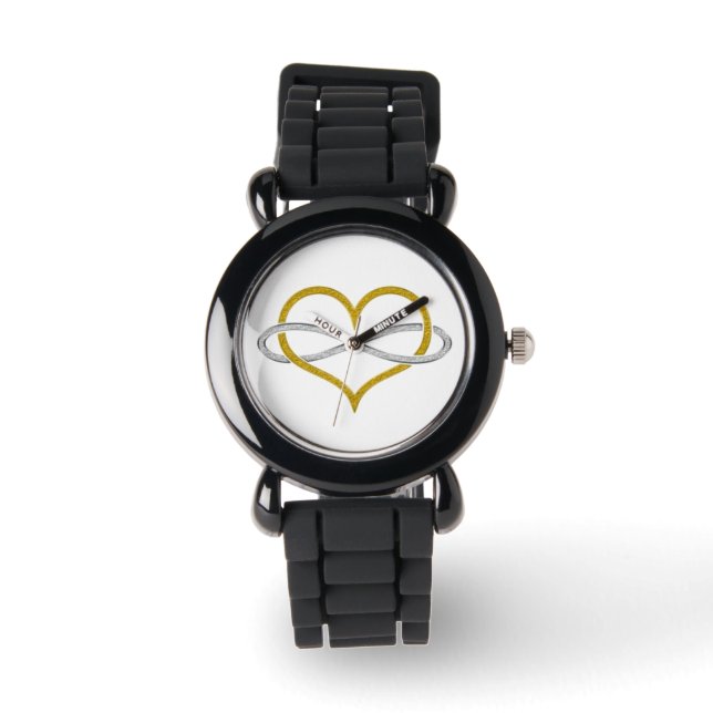 Heart Infinity Gold Silver Watch (Front)
