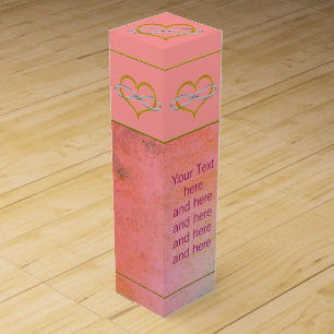 Heart Infinity Gold Silver + your Text Wine Box