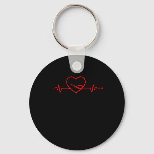 Heart Infinity Pulse Rate Valentines Day Love Gift Keychain