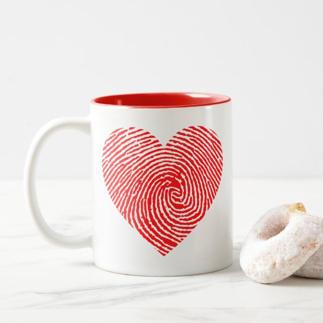 Heart ink  Two-Tone coffee mug (With Donut)