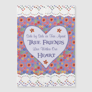 Heart Inspirational Friendship Quote Magnetic Card