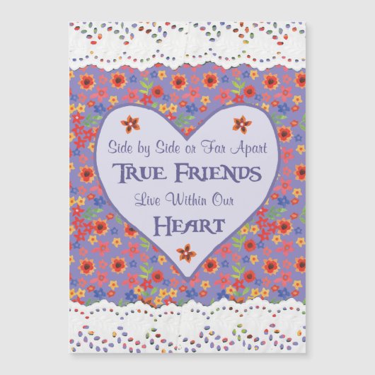 Heart Inspirational Friendship Quote Magnetic Card (Front)