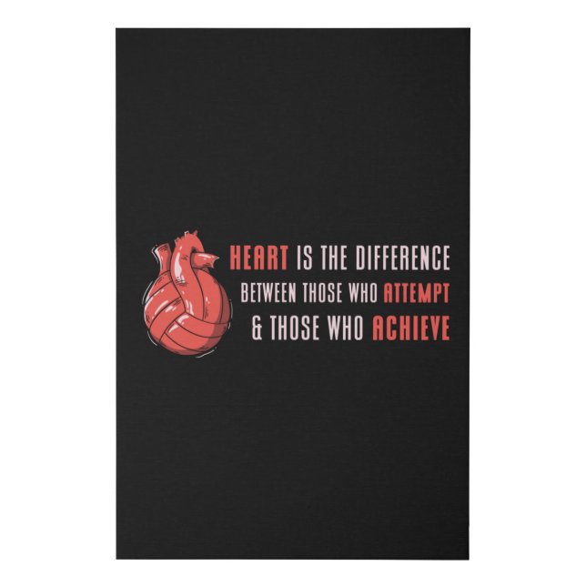 Heart Is The Difference Beach Volleyball Player Faux Canvas Print (Front)