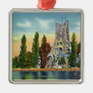 Heart Island View of Alster Tower Metal Ornament