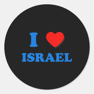 Heart Israel I Love Israel Independence Day Star O Classic Round Sticker