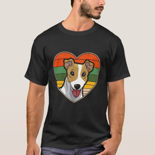 Heart Jack Russell Terrier Dog Mom Dad Valentine F T_Shirt