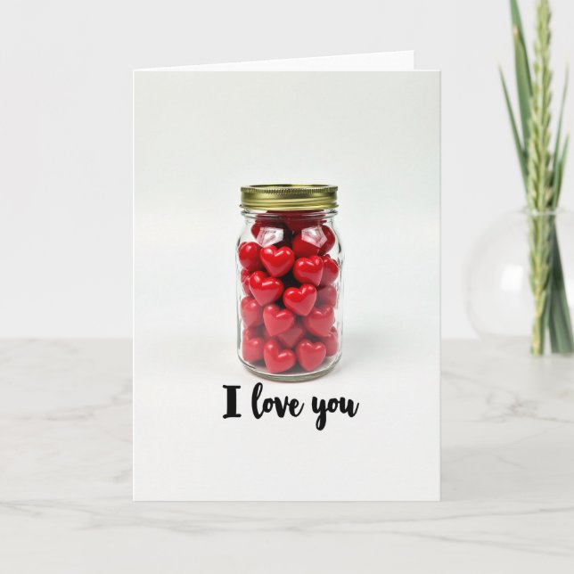 Heart Jar I Love You Greeting Card (Front)