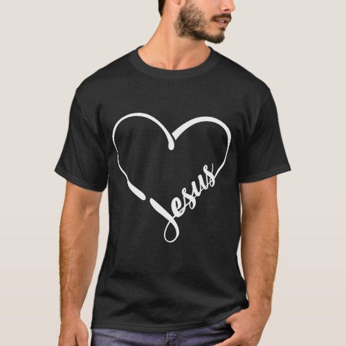 Heart Jesus lover god i love jesus T_Shirt