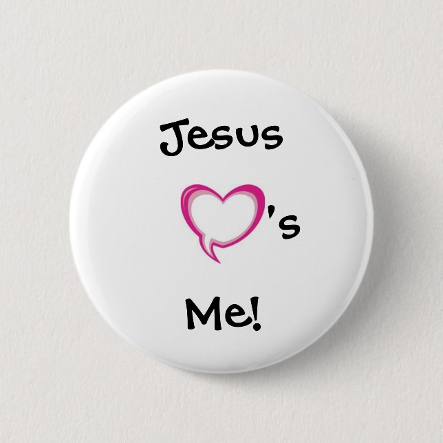 heart, Jesus  Me!, 's Pinback Button (Front)