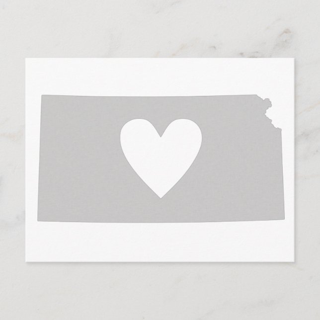 Heart Kansas state silhouette Postcard (Front)