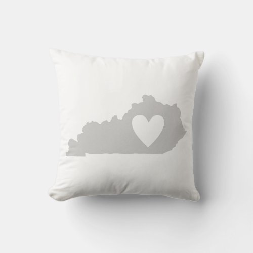 Heart Kentucky state silhouette Throw Pillow