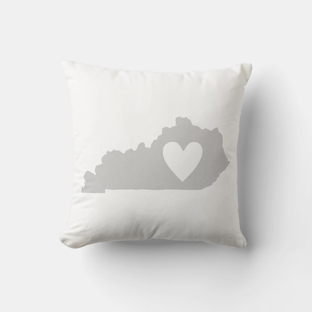 Heart Kentucky state silhouette Throw Pillow (Front)