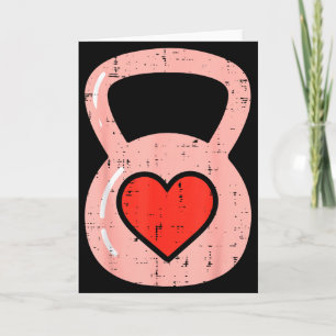 Heart Kettlebell Gym Fitness Valentines Day Men Wo Card