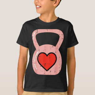 Heart Kettlebell Gym Fitness Valentines Day Men Wo T-Shirt