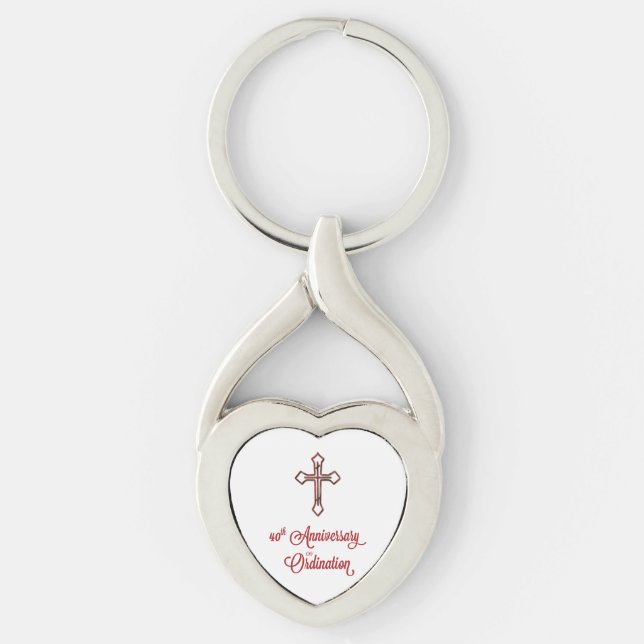 Heart Keychain, 40th Anniversary of Ordination Keychain (Front)