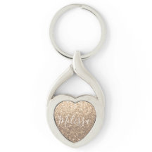 Heart Keychain Glitter Personalized Name