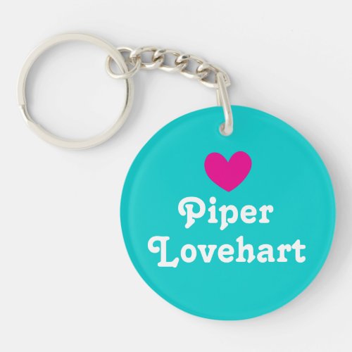 Heart kids id name tag keyring