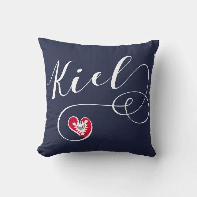 Heart Kiel Pillow, Germany Throw Pillow (Front)