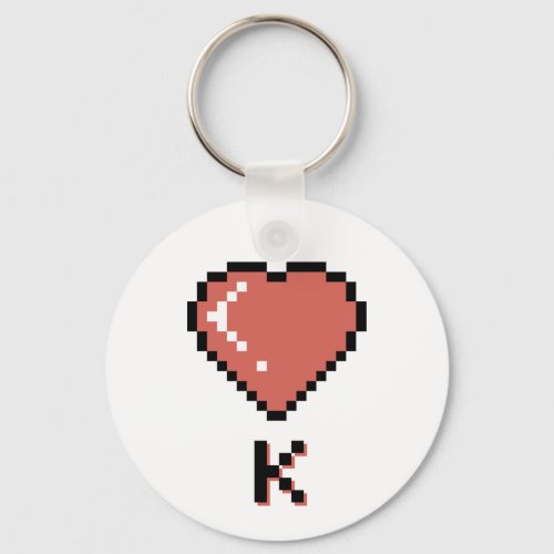 Heart King black outline Keychain