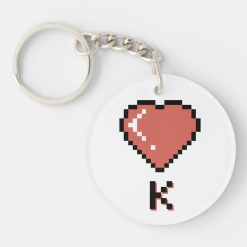 Heart King black outline Keychain