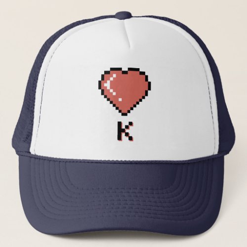 Heart King black outline Trucker Hat
