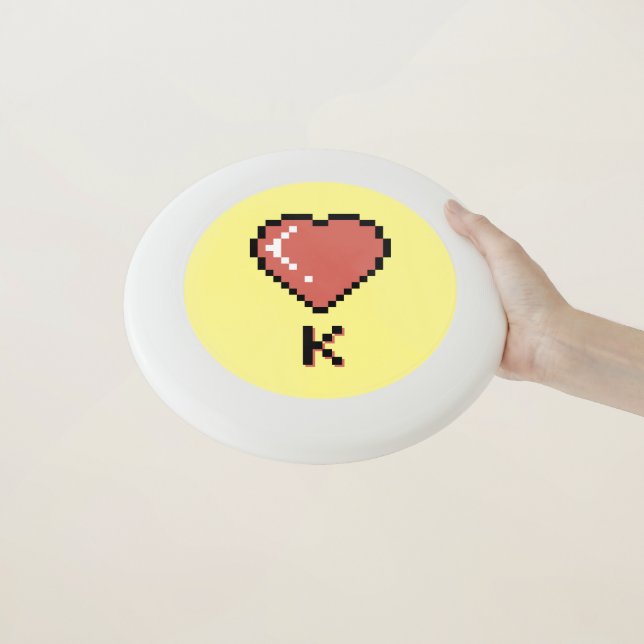 Heart King black outline Wham-O Frisbee (In Hand)