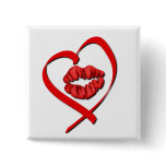 Heart Kiss Square Button