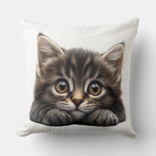 Heart Kitten Pillow (Front)