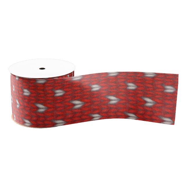 HEART KNIT 3" Wide Grosgrain Ribbon (Spool)