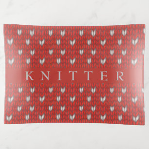 HEART KNIT "KNITTER" 7x10 Glass Tray